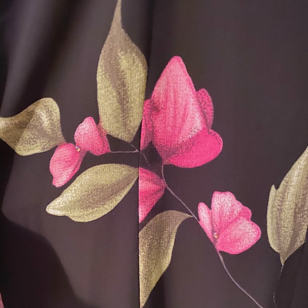 Vintage Black Floral Maxi Dress - Picture 5 of 5
